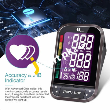 1Byone Upper Arm Blood Pressure Monitor With Wide-Range Cuff Large Backlit Lcd Irregular Heartbeat